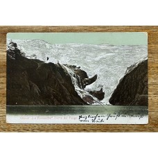 TIERRA DEL FUEGO ANTIGUA TARJETA POSTAL GLACIAR LA ROMANCHE, RARA